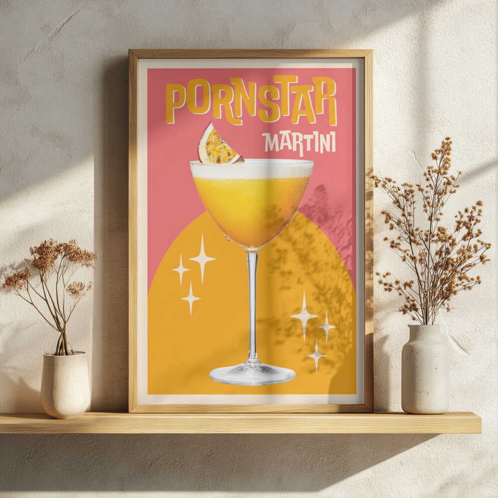 Vibrant Pornstar Martini Art Print UK — Abstract Vibrant Wall Art — Kitchen — Wall It All Prints