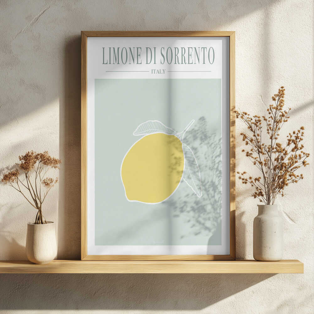 Limone di Sorrento Art Print UK — Botanical Vibrant Wall Art — Kitchen — Wall It All Prints