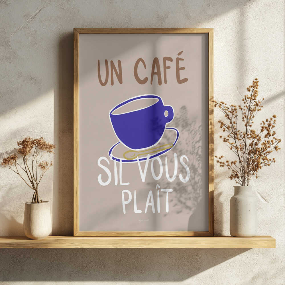 French Coffee Please Art Print UK — Abstract Minimal Wall Art — Kitchen — Wall It All Prints