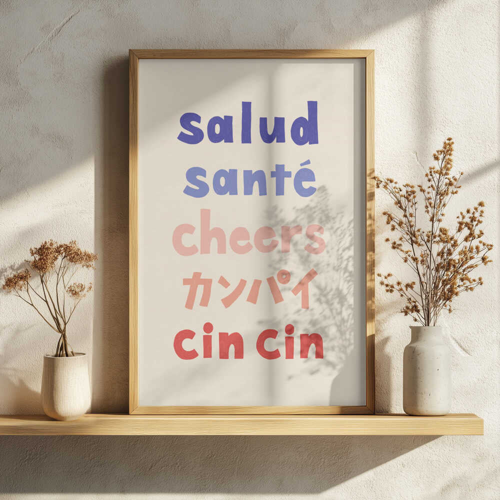 Cheers Around The World Art Print UK — Japanese Minimal Wall Art — Bathroom — Wall It All Prints