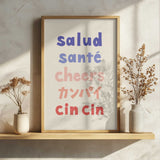 Cheers Around The World Art Print UK — Japanese Minimal Wall Art — Bathroom — Wall It All Prints