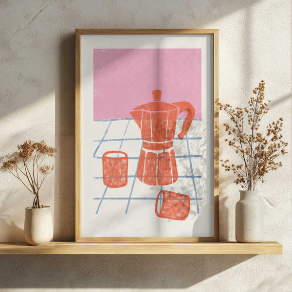 Morning Coffee Ritual Art Print UK — Abstract Vibrant Wall Art — Kitchen — Wall It All Prints