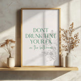Don't Drunk Text Your Ex Art Print UK — Abstract Minimal Wall Art — Bathroom — Wall It All Prints