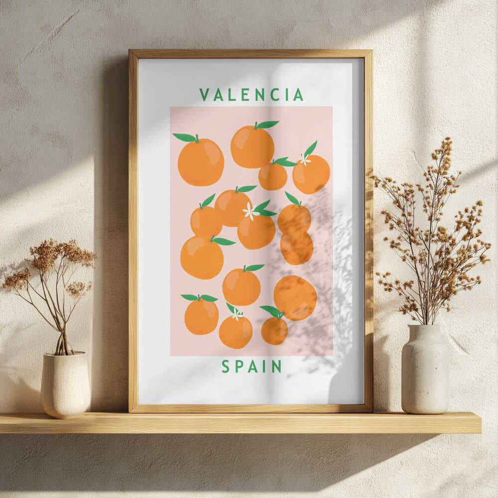 Flower Market Oranges Art Print UK — Botanical Vibrant Wall Art — Kitchen — Wall It All Prints