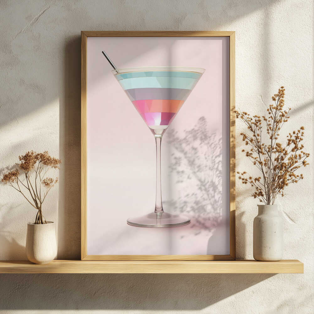 Colorful Martini Glass Art Print UK — Abstract Vibrant Wall Art — Living Room — Wall It All Prints