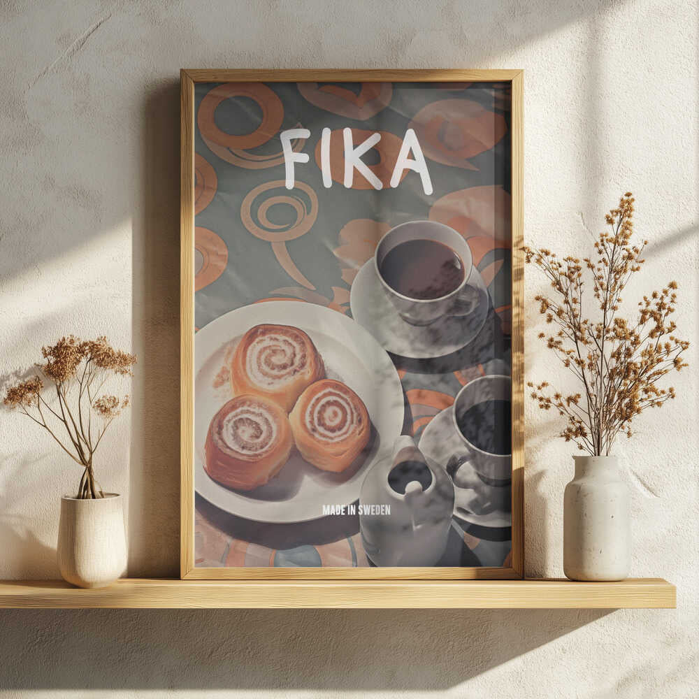 Swedish Fika Break Art Print UK — Vintage Vibrant Wall Art — Kitchen — Wall It All Prints