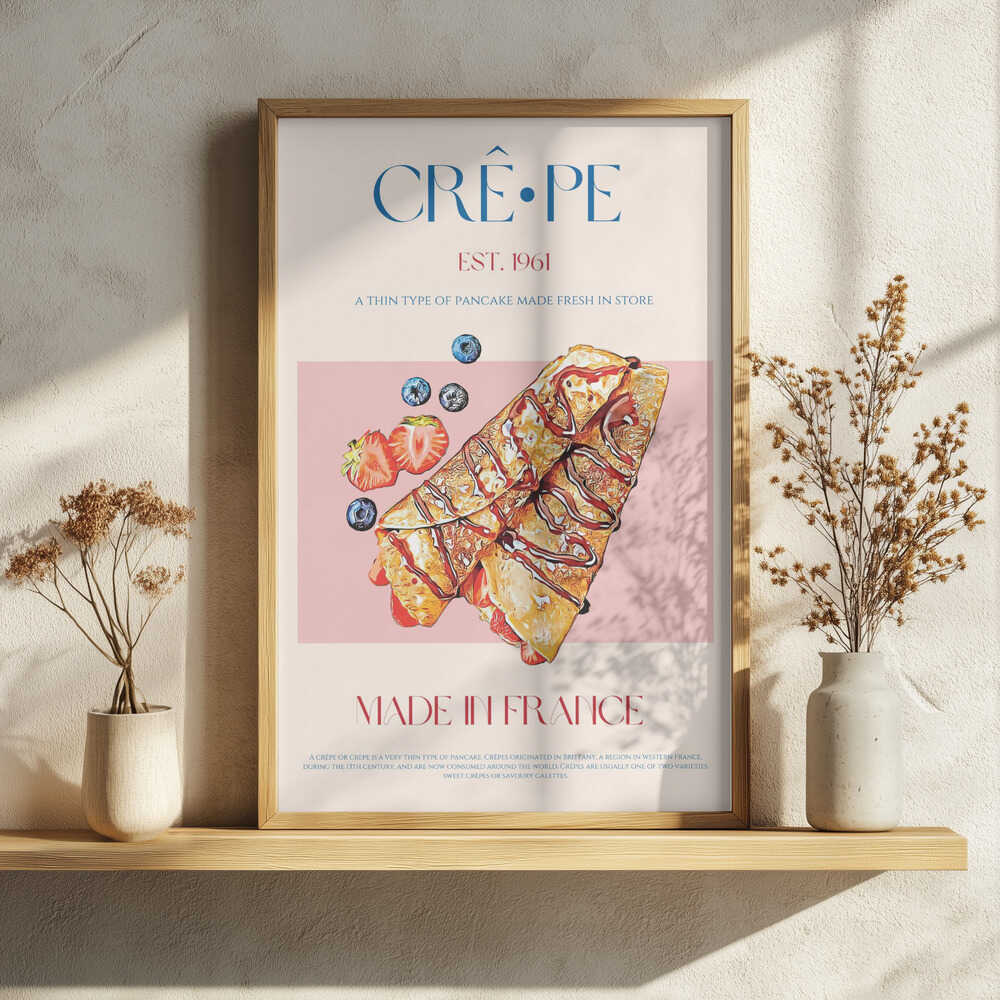 French Crepes with Berries Art Print UK — Food Fresh Wall Art — Kitchen — Wall It All Prints