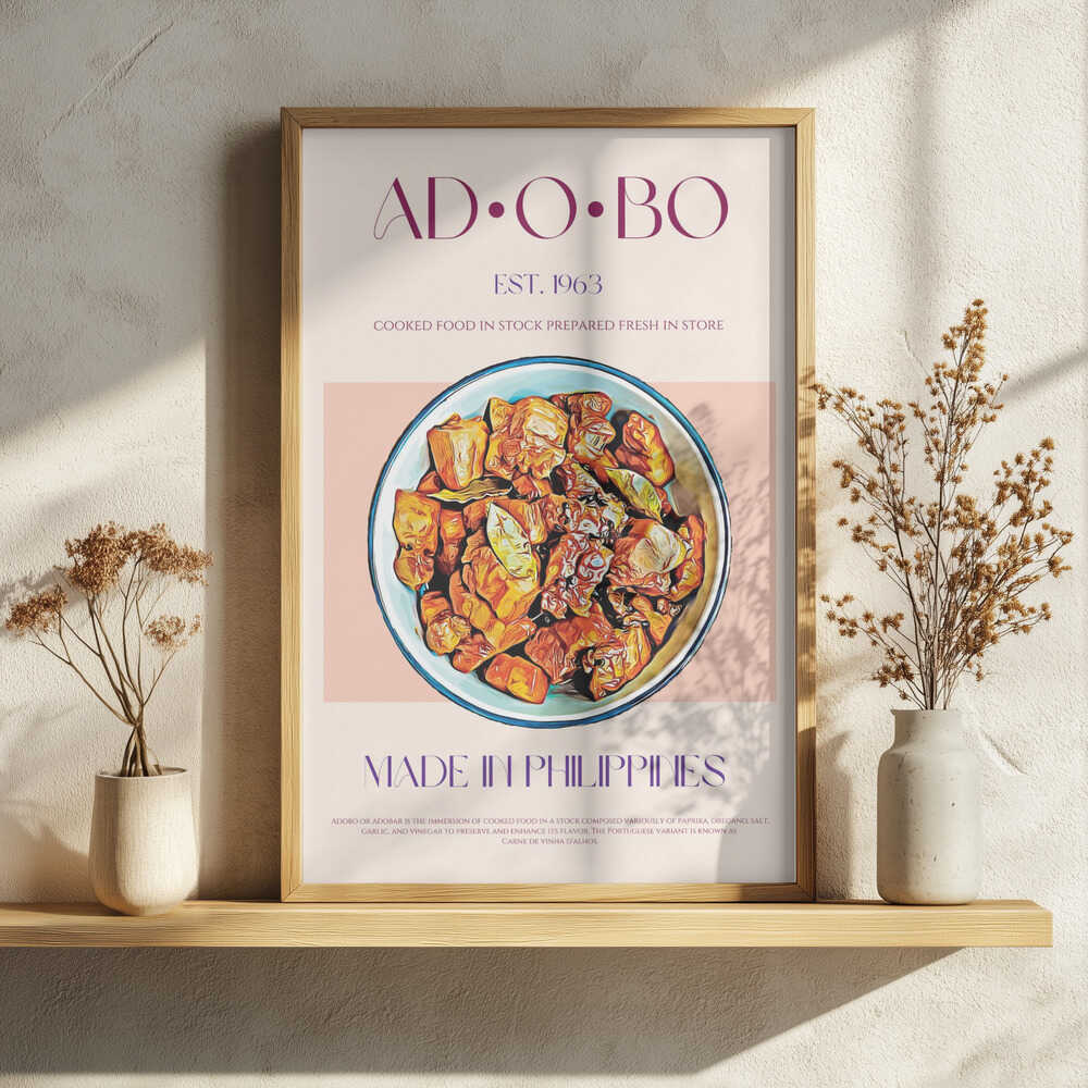 Filipino Adobo Classic Dish Art Print UK — Japanese Vibrant Wall Art — Kitchen — Wall It All Prints