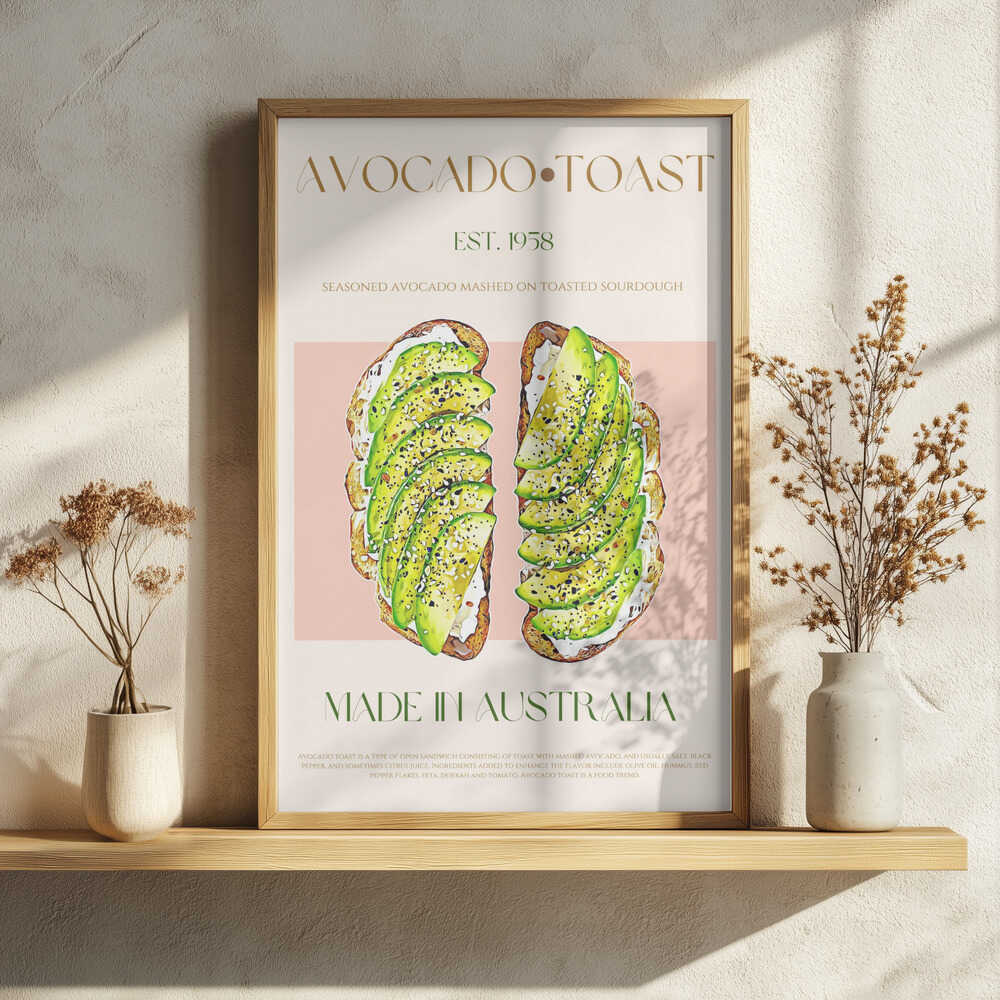 Fresh Avocado Toast Art Print UK — Food Fresh Wall Art — Kitchen — Wall It All Prints