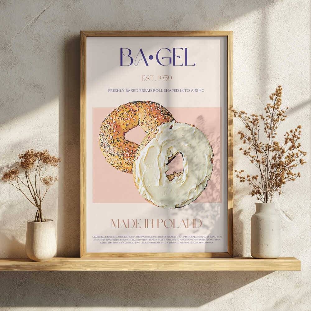 Bagels and Cream Cheese Art Print UK — Abstract Minimal Wall Art — Kitchen — Wall It All Prints