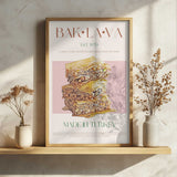 Delicious Turkish Baklava Art Print UK — Vintage Warm Wall Art — Kitchen — Wall It All Prints