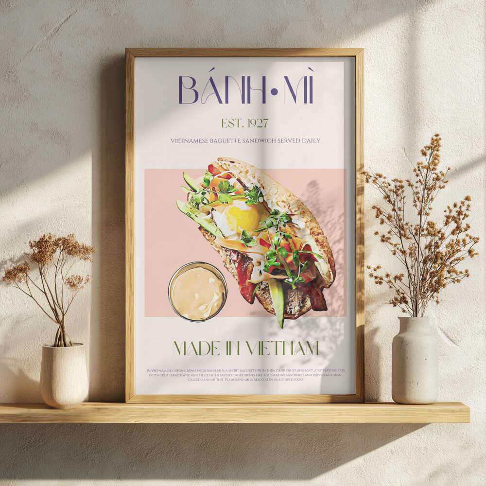 Delicious Vietnamese Banh Mi Art Print UK — Food Fresh Wall Art — Kitchen — Wall It All Prints