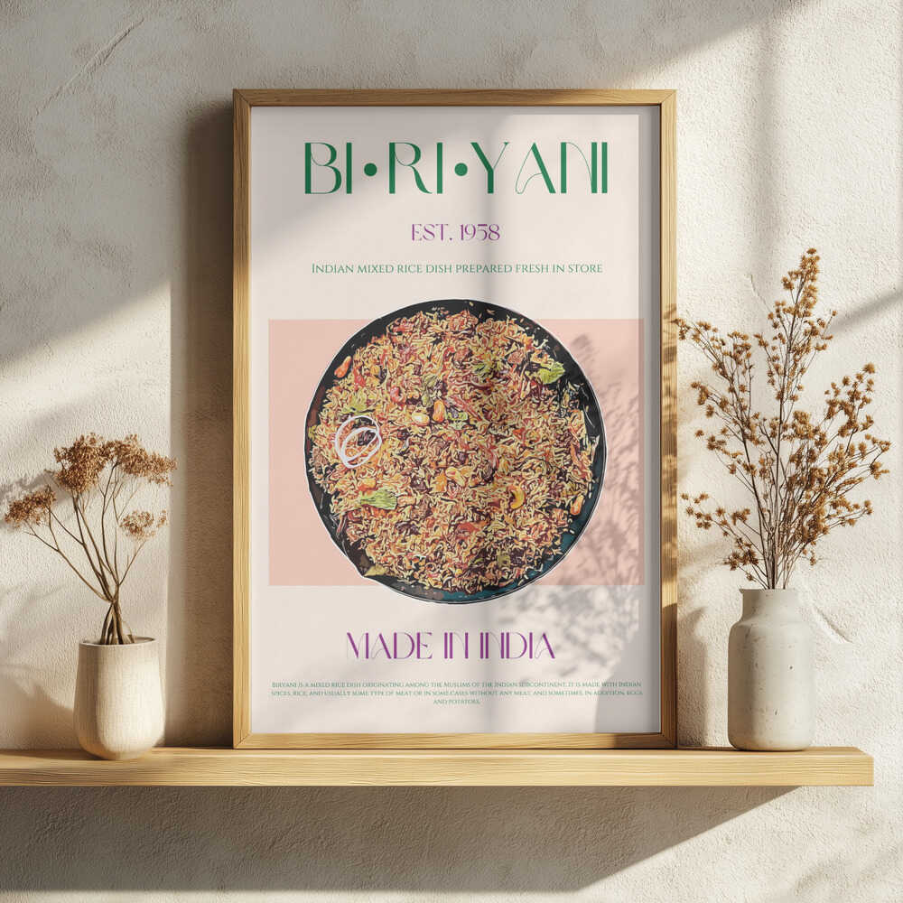 Classic Indian Biryani Art Print UK — Japanese Vibrant Wall Art — Kitchen — Wall It All Prints
