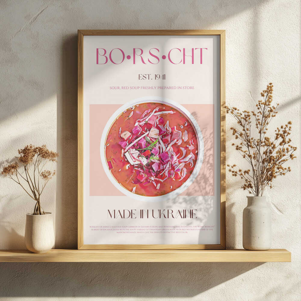 Ukrainian Borscht Bowl Art Print UK — Abstract Vibrant Wall Art — Kitchen — Wall It All Prints