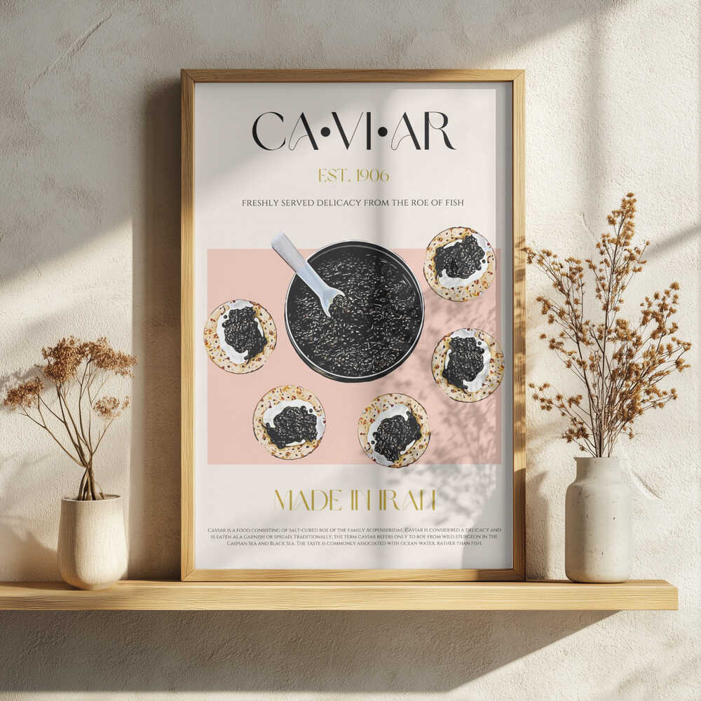 Gourmet Caviar Delights Art Print UK — Food Dark Wall Art — Kitchen — Wall It All Prints