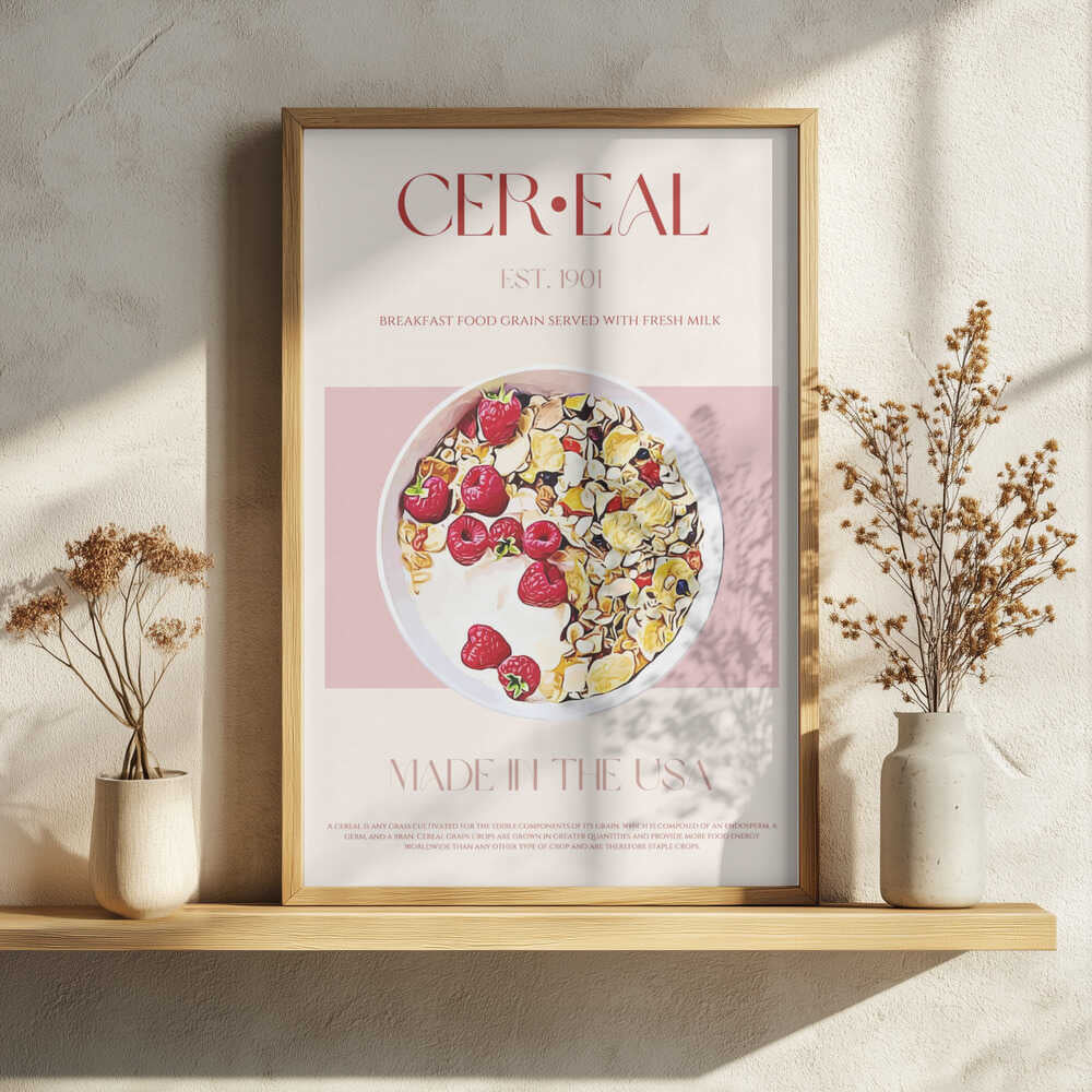 Vintage Cereal Breakfast Art Print UK — Vintage Calm Wall Art — Kitchen — Wall It All Prints