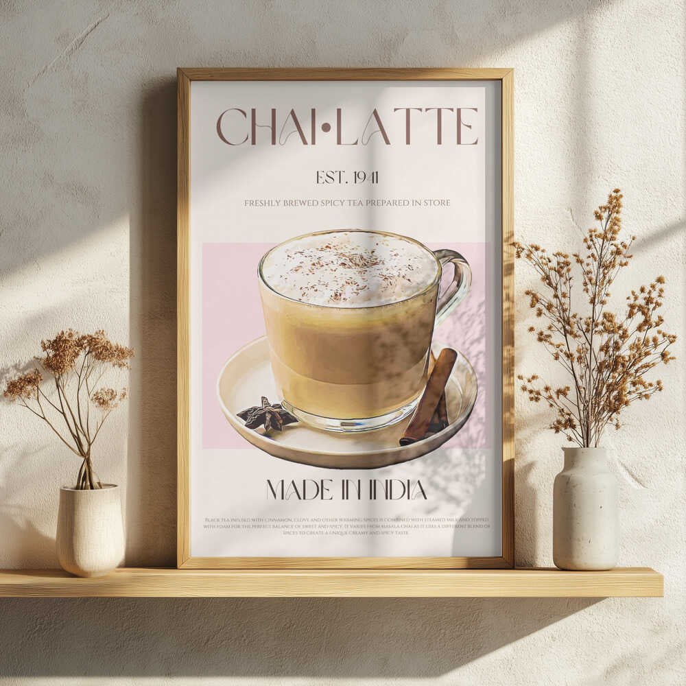 Warm Spiced Chai Latte Art Print UK — Celestial Warm Wall Art — Kitchen — Wall It All Prints