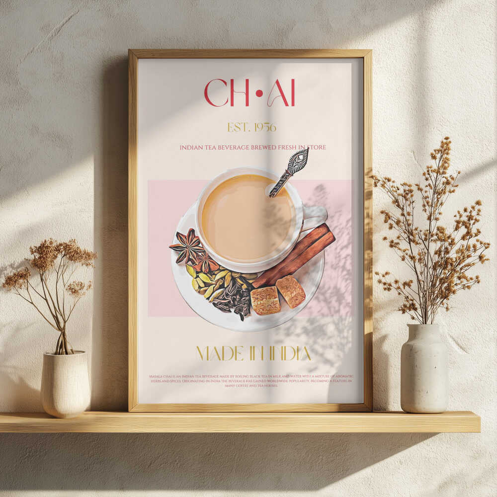 Warm Masala Chai Art Print UK — Celestial Warm Wall Art — Living Room — Wall It All Prints