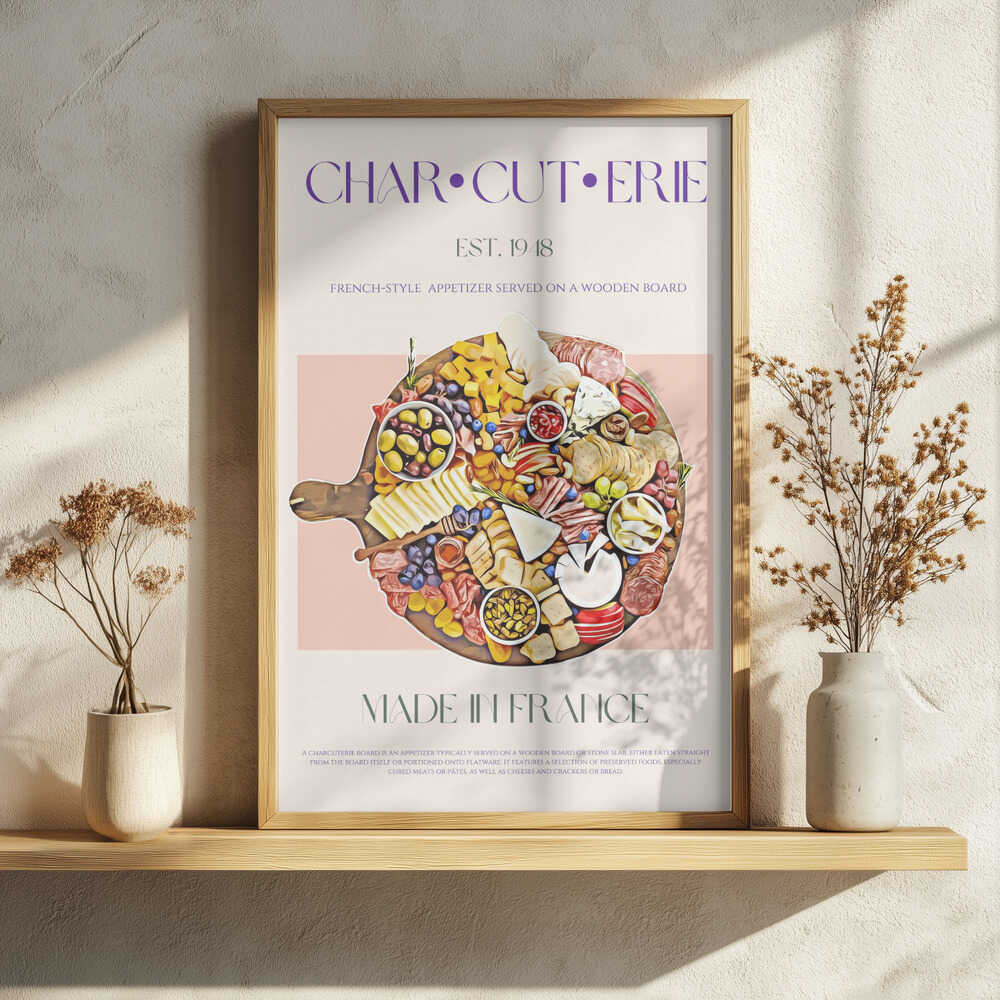 French Charcuterie Board Art Print UK — Food Fresh Wall Art — Kitchen — Wall It All Prints