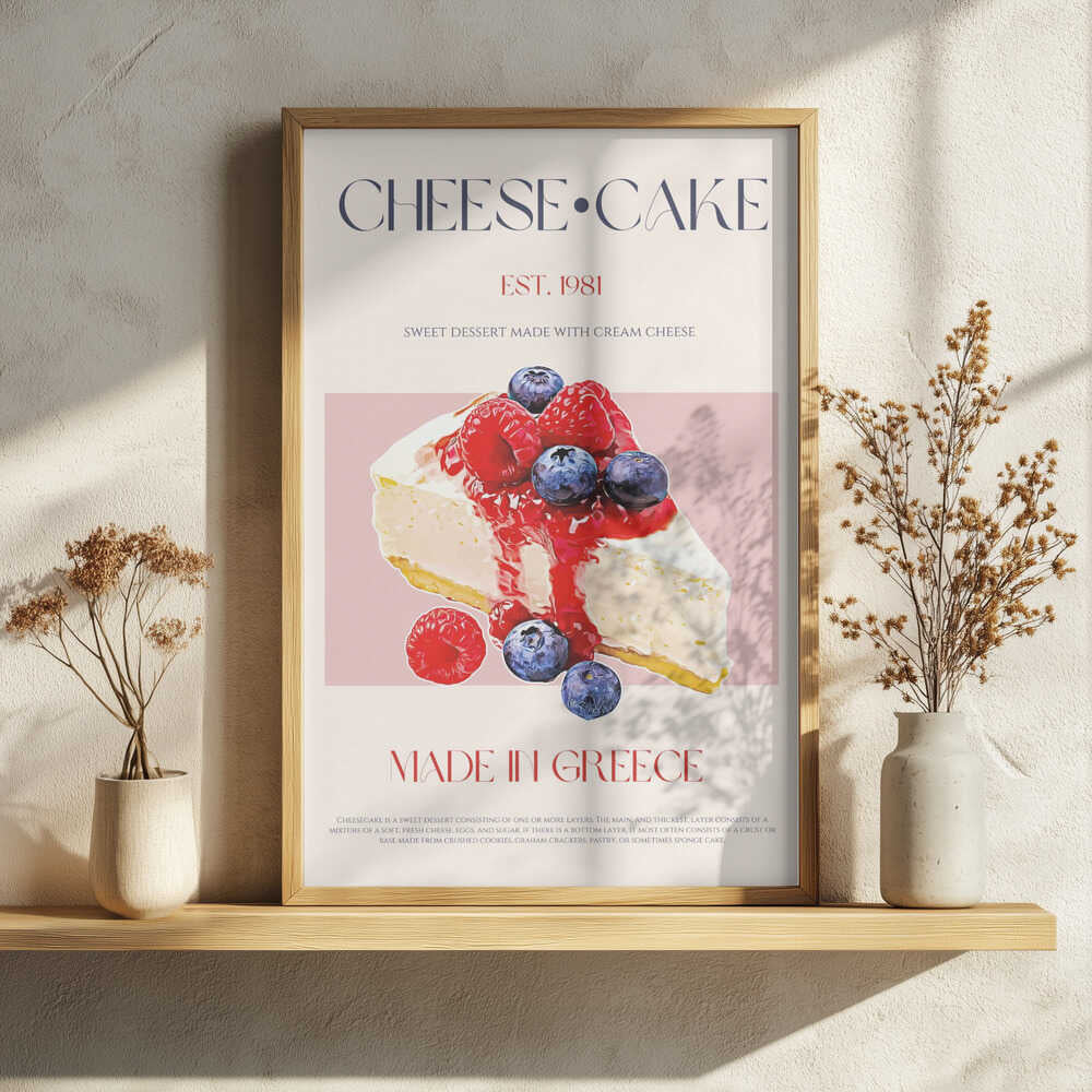 Greek Cheesecake Slice Art Print UK — Food Fresh Wall Art — Kitchen — Wall It All Prints
