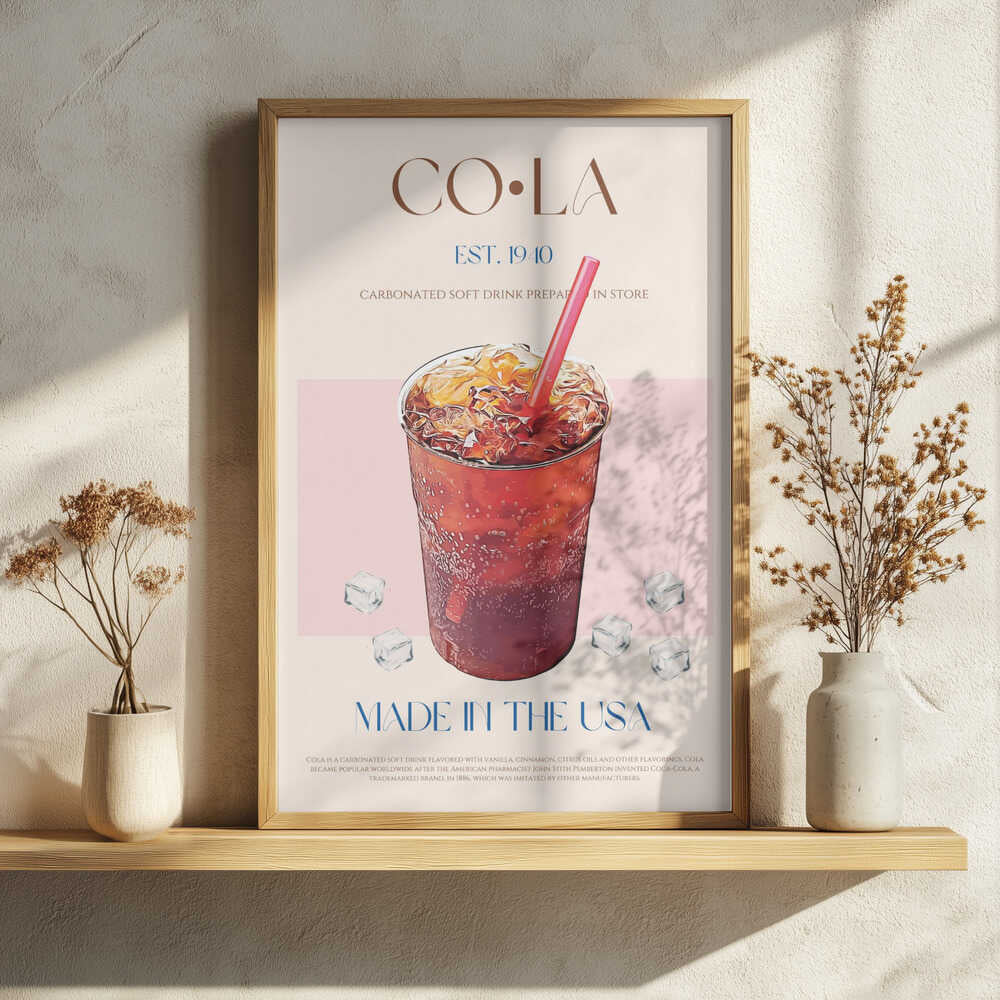 Classic Iced Cola Art Print UK — Dark Moody Calm Wall Art — Living Room — Wall It All Prints
