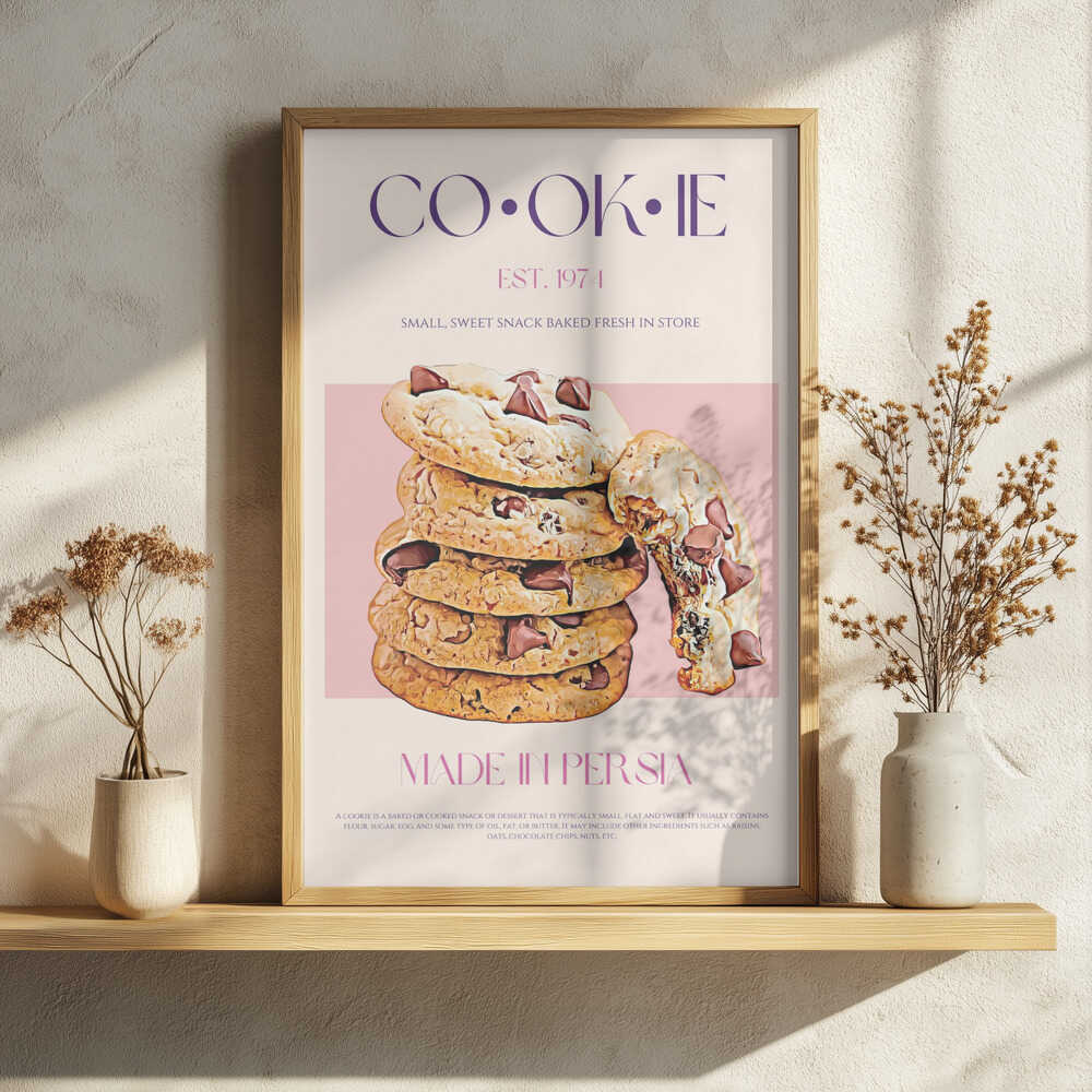 Warm Chocolate Chip Cookies Art Print UK — Food Warm Wall Art — Kitchen — Wall It All Prints