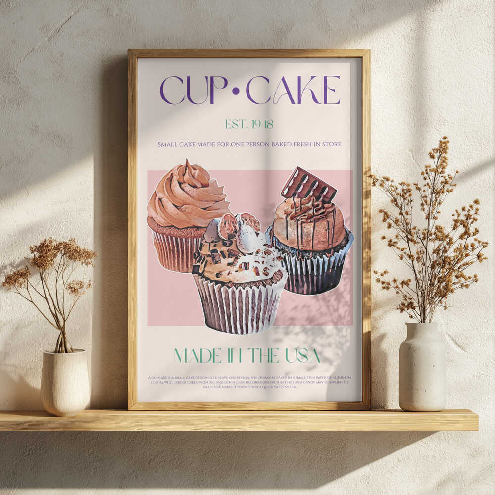 Delicious Frosted Cupcakes Art Print UK — Food Vibrant Wall Art — Kitchen — Wall It All Prints