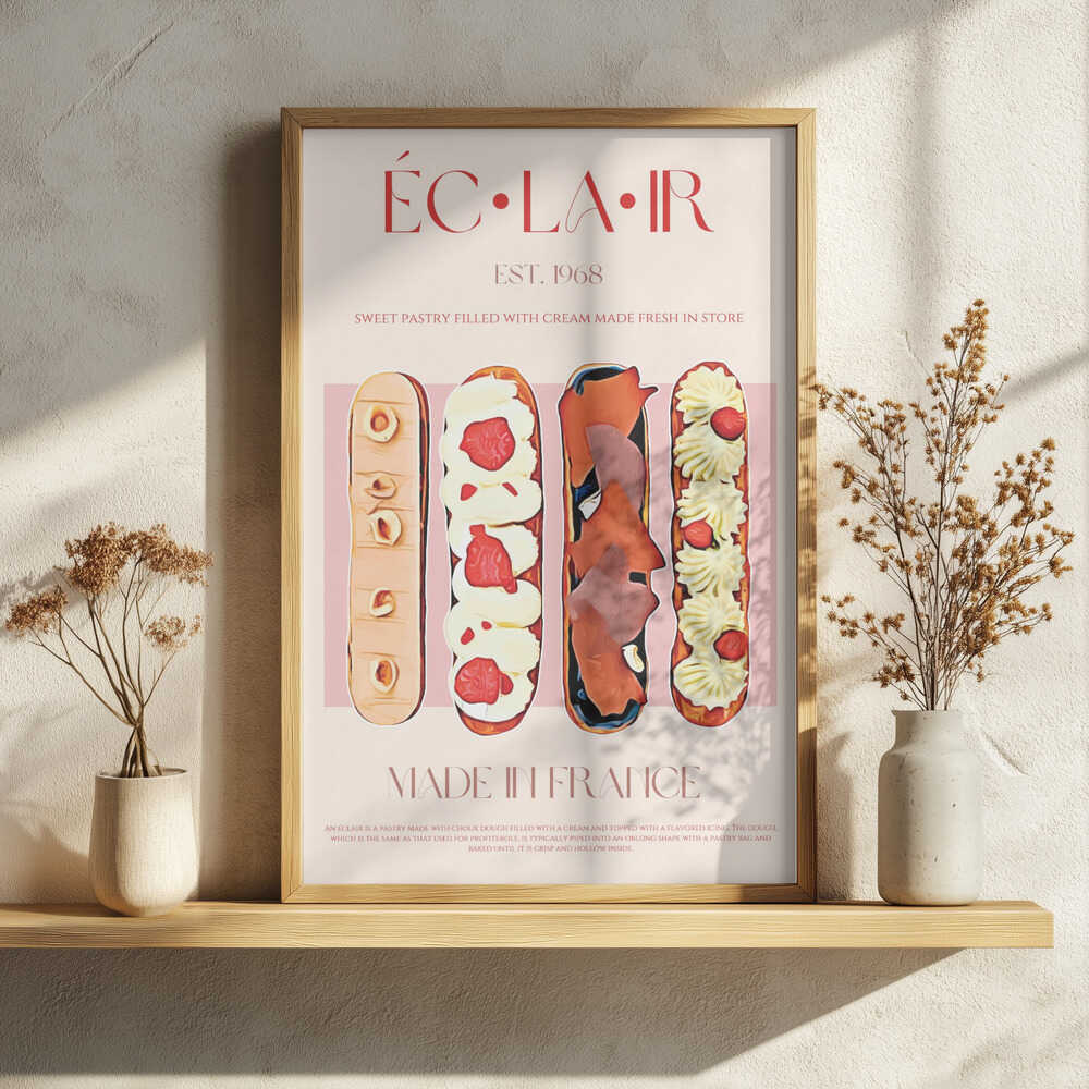 French Éclair Selection Art Print UK — Vintage Elegant Wall Art — Kitchen — Wall It All Prints