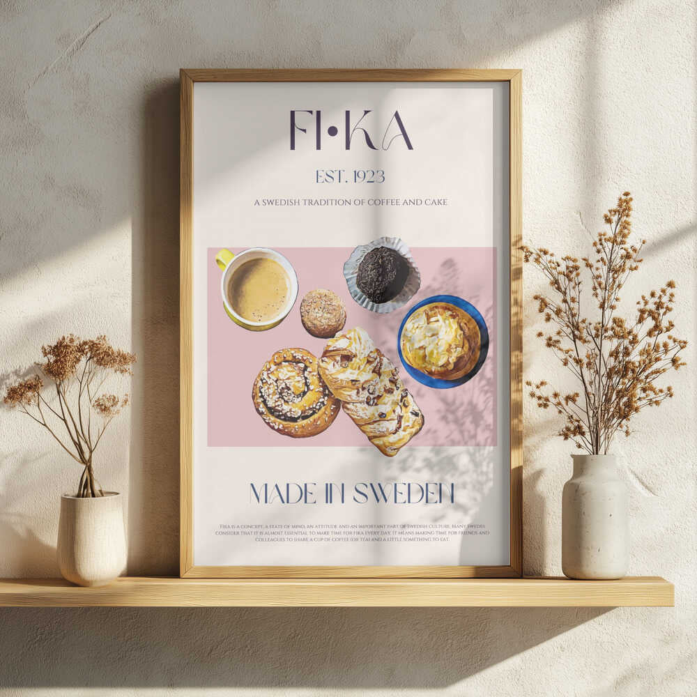 Swedish Fika Pastries Art Print UK — Food Vibrant Wall Art — Kitchen — Wall It All Prints