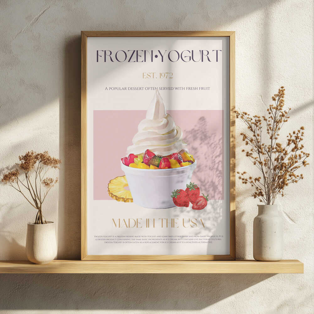 Fresh Fruit Frozen Yogurt Art Print UK — Japanese Vibrant Wall Art — Kitchen — Wall It All Prints