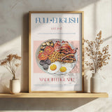 Classic English Breakfast Art Print UK — Vintage Dark Wall Art — Kitchen — Wall It All Prints