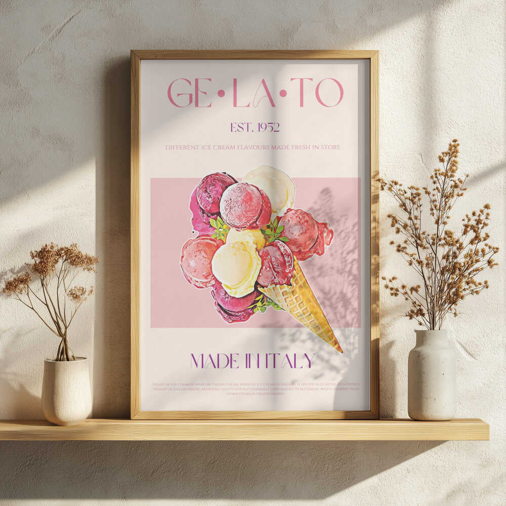 Sweet Italian Gelato Art Print UK — Japanese Vibrant Wall Art — Kitchen — Wall It All Prints