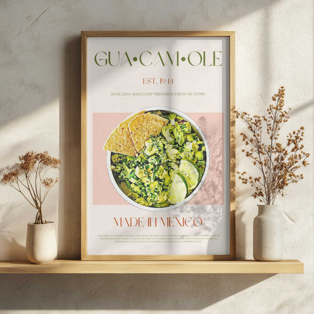 Vibrant Guacamole Bowl Art Print UK — Food Vibrant Wall Art — Kitchen — Wall It All Prints