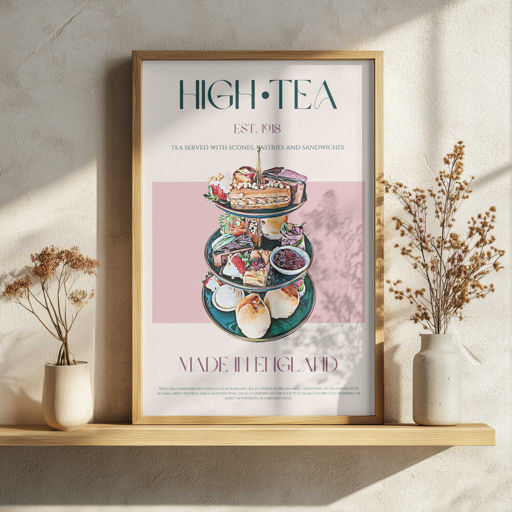 Elegant British High Tea Art Print UK — Food Elegant Wall Art — Kitchen — Wall It All Prints