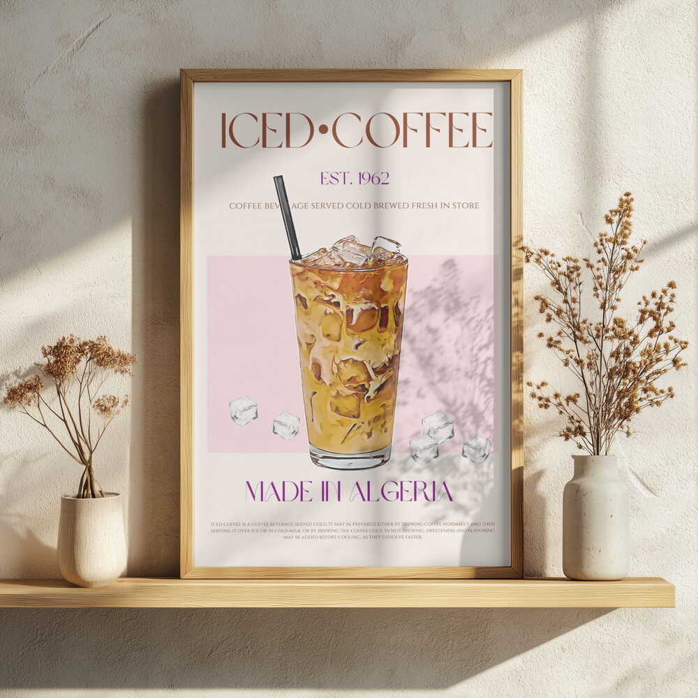 Refreshing Iced Coffee Art Print UK — Abstract Minimal Wall Art — Kitchen — Wall It All Prints