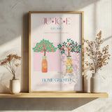 Home Grown Juices Art Print UK — Botanical Fresh Wall Art — Kitchen — Wall It All Prints