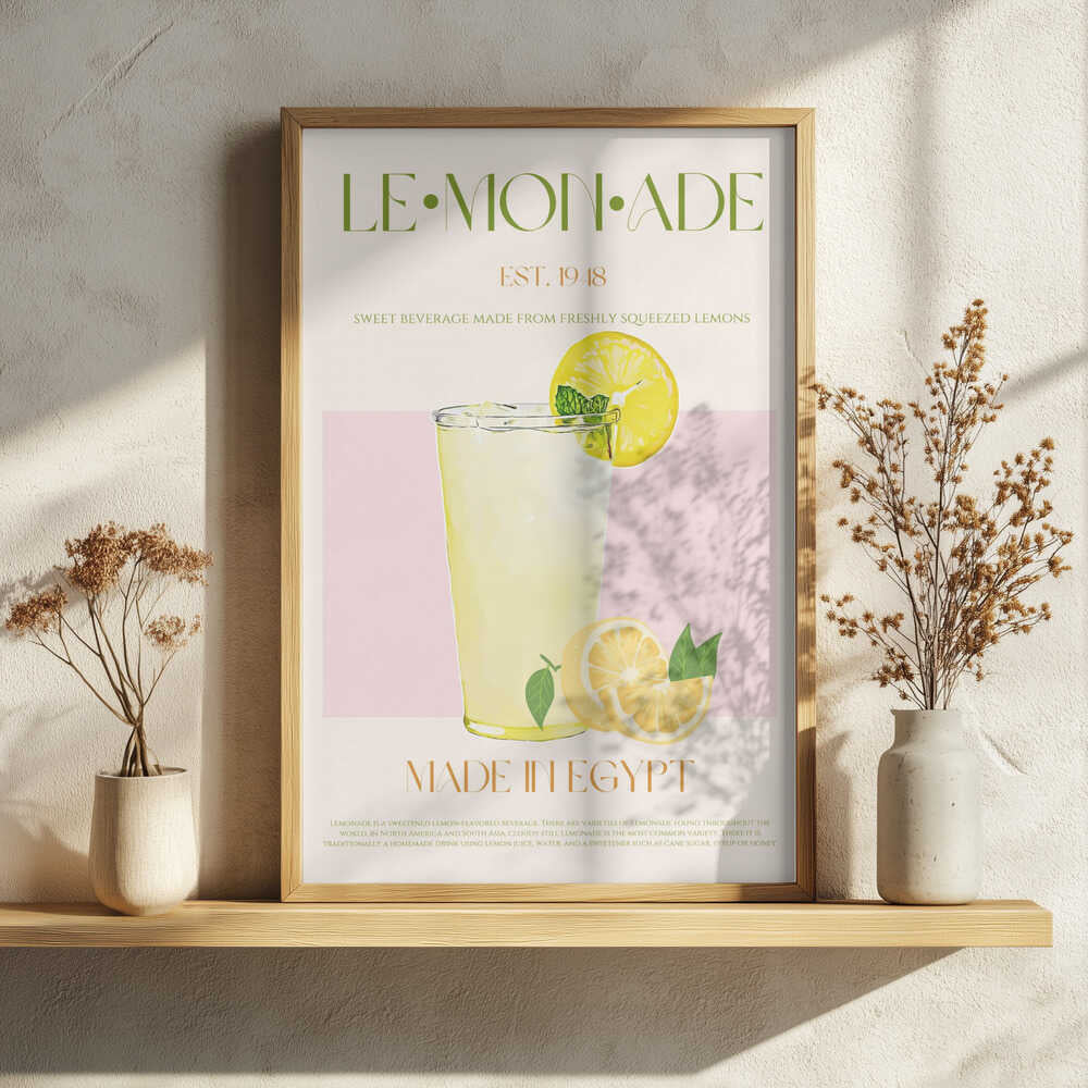 Egyptian Lemonade Refreshment Art Print UK — Botanical Vibrant Wall Art — Kitchen — Wall It All Prints