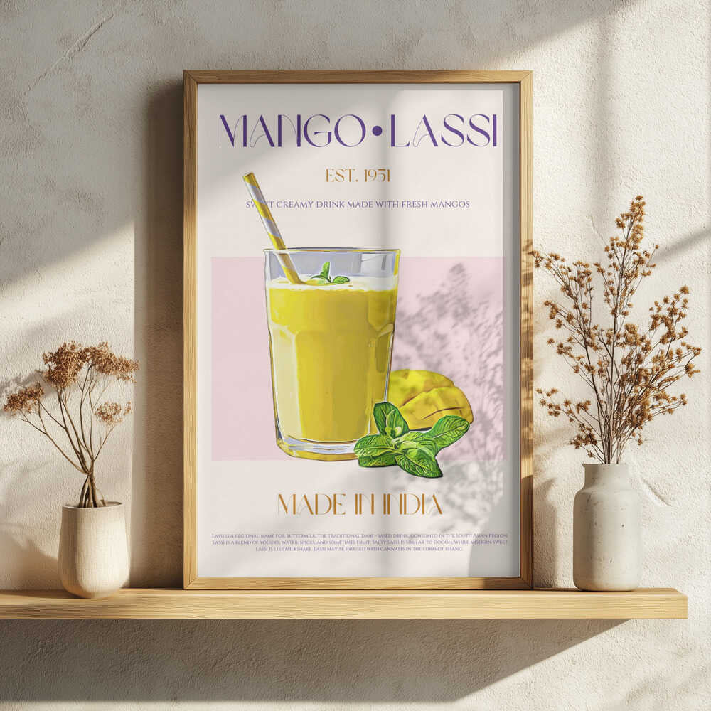 Refreshing Mango Lassi Art Print UK — Food Vibrant Wall Art — Kitchen — Wall It All Prints