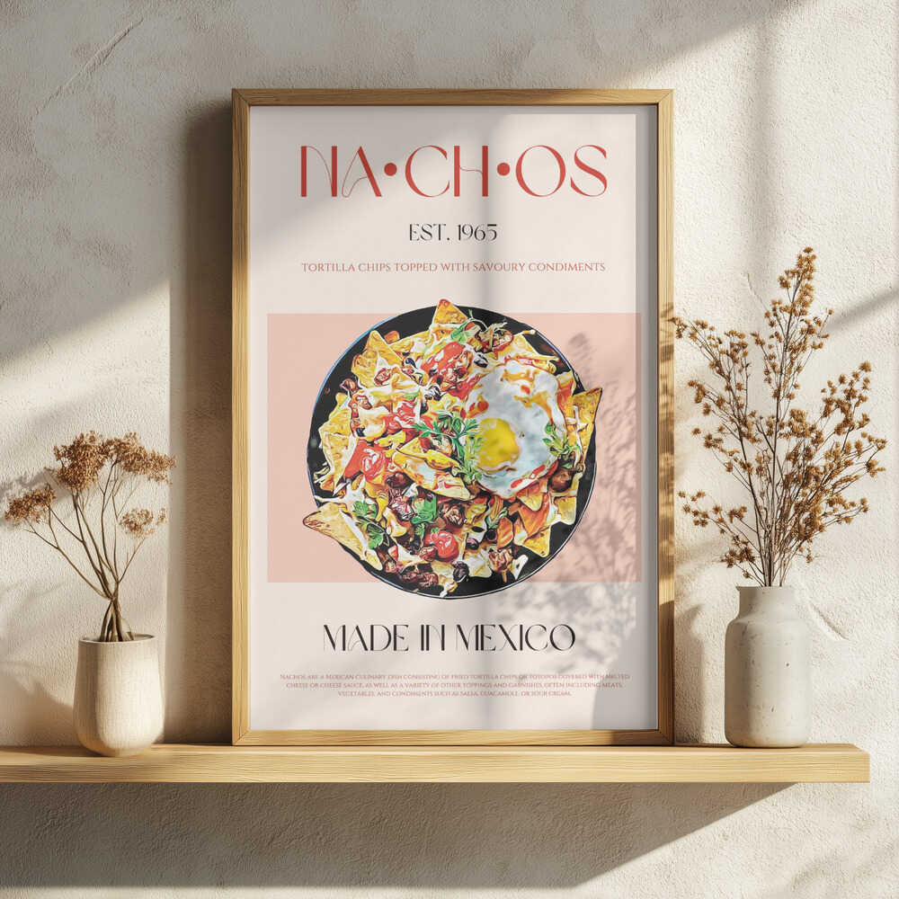 Delicious Mexican Nachos Art Print UK — Vintage Vibrant Wall Art — Kitchen — Wall It All Prints