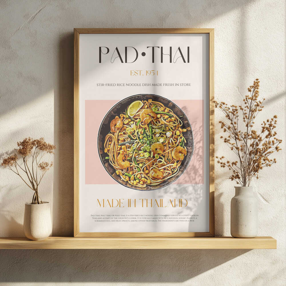 Shrimp Pad Thai Bowl Art Print UK — Japanese Fresh Wall Art — Kitchen — Wall It All Prints