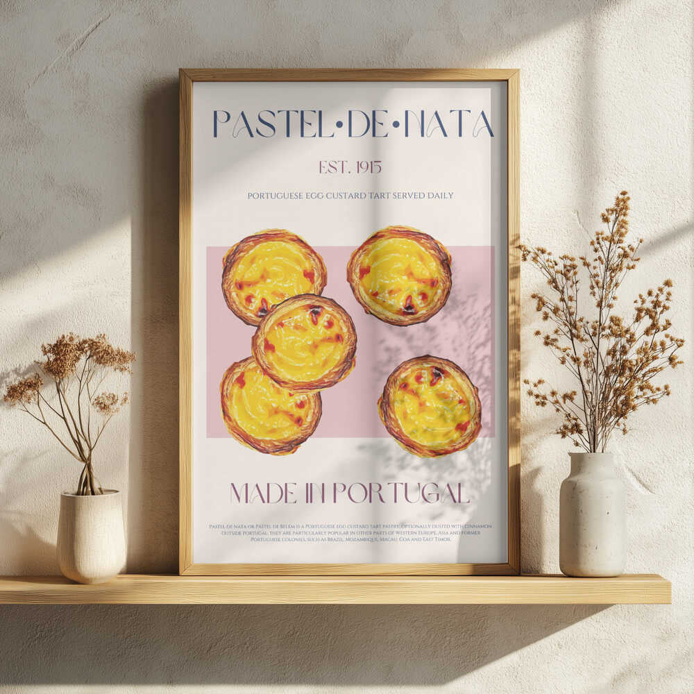 Golden Portuguese Custard Tarts Art Print UK — Food Calm Wall Art — Kitchen — Wall It All Prints