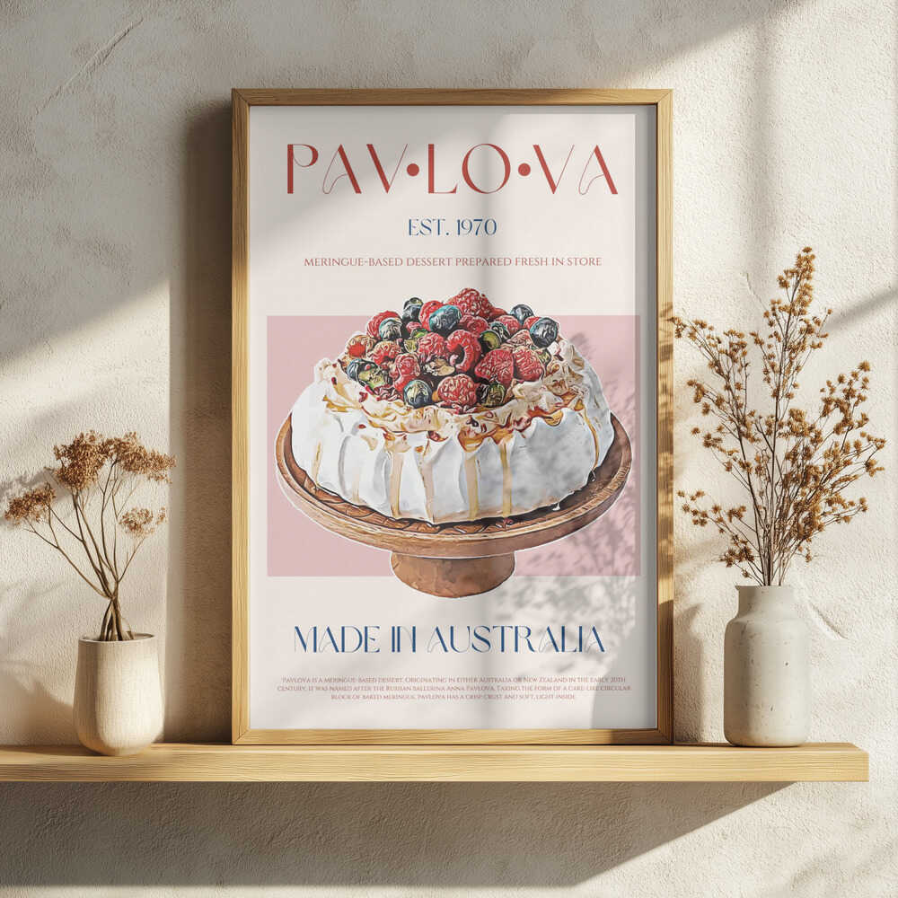 Berry Pavlova Delight Art Print UK — Vintage Vibrant Wall Art — Kitchen — Wall It All Prints