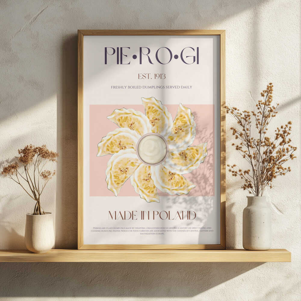 Traditional Polish Pierogi Art Print UK — Vintage Warm Wall Art — Kitchen — Wall It All Prints
