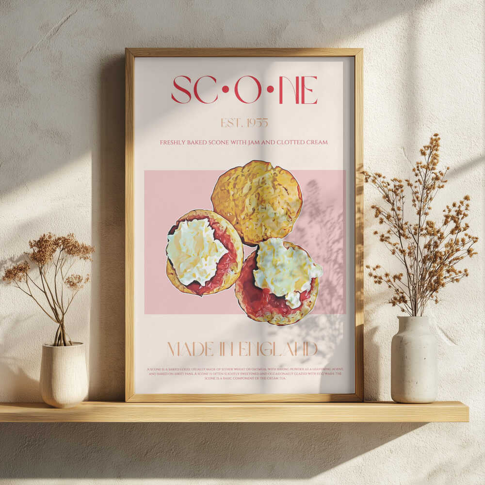 English Scone Delight Art Print UK — Vintage Calm Wall Art — Kitchen — Wall It All Prints