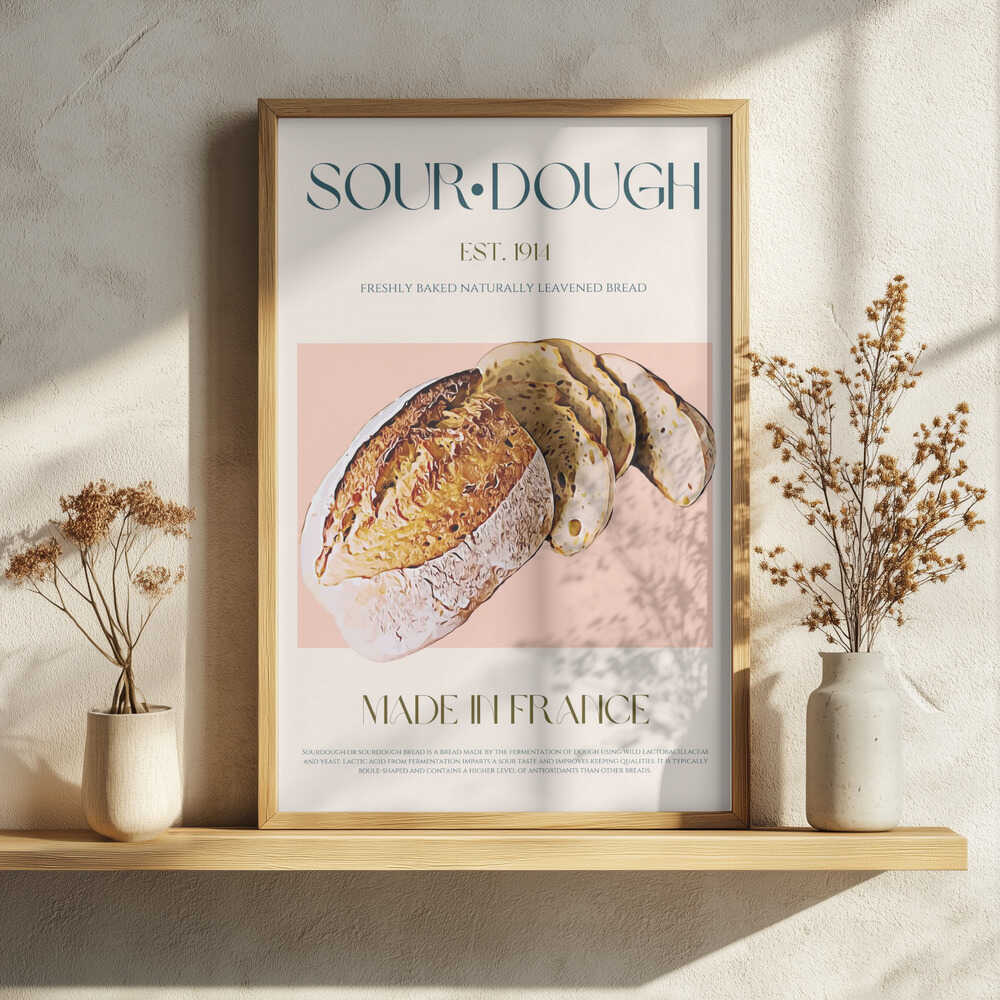 Rustic Sourdough Loaf Art Print UK — Food Fresh Wall Art — Kitchen — Wall It All Prints