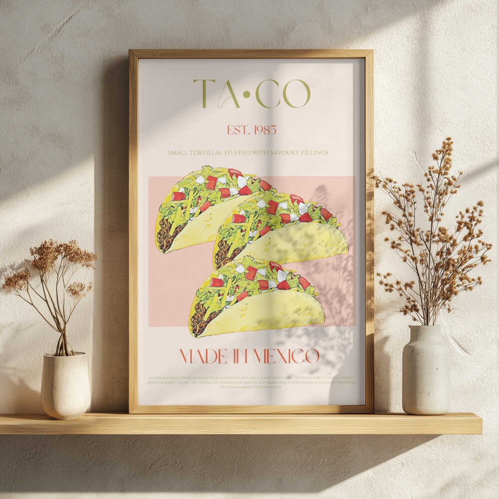 Authentic Mexican Tacos Art Print UK — Food Fresh Wall Art — Kitchen — Wall It All Prints