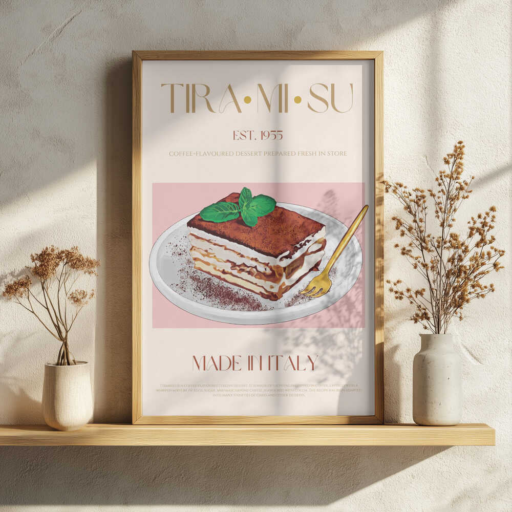 Classic Italian Tiramisu Art Print UK — Vintage Fresh Wall Art — Kitchen — Wall It All Prints