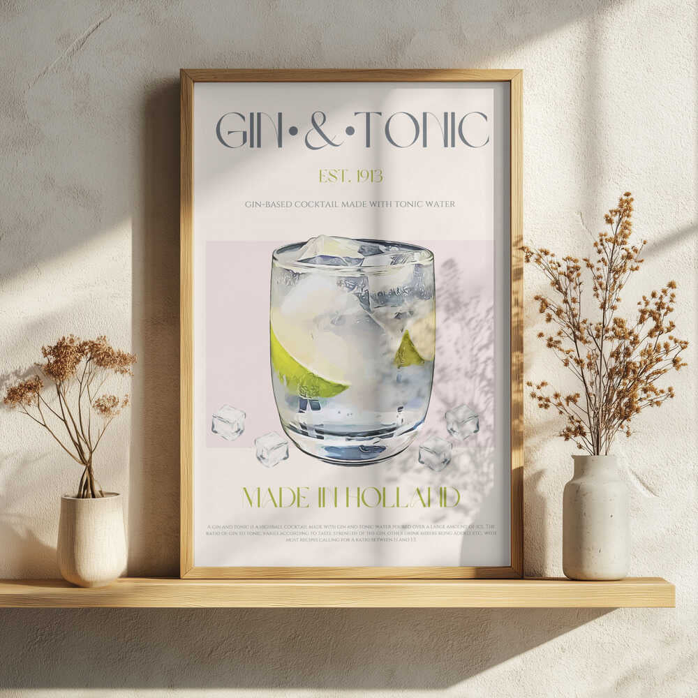 Classic Gin And Tonic Art Print UK — Vintage Fresh Wall Art — Living Room — Wall It All Prints