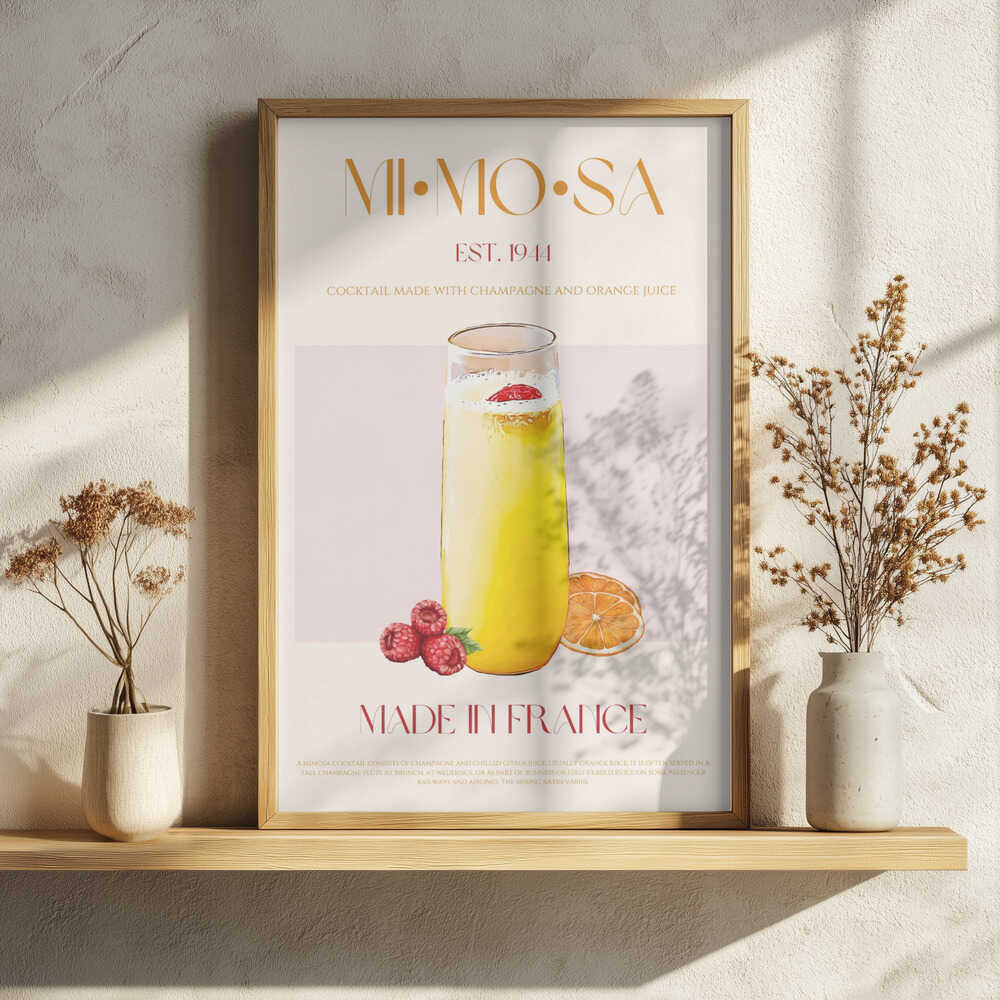 Vibrant Mimosa Cocktail Art Print UK — Food Vibrant Wall Art — Kitchen — Wall It All Prints