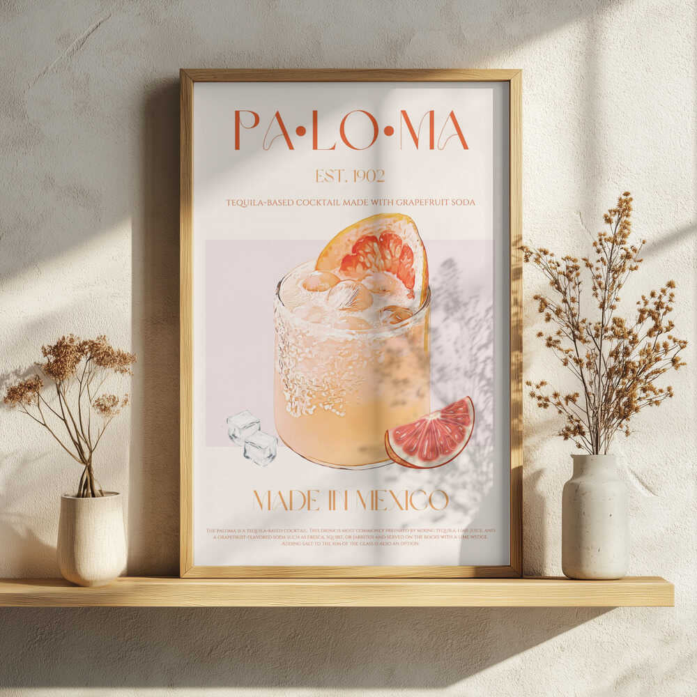 Classic Paloma Cocktail Art Print UK — Vintage Fresh Wall Art — Kitchen — Wall It All Prints